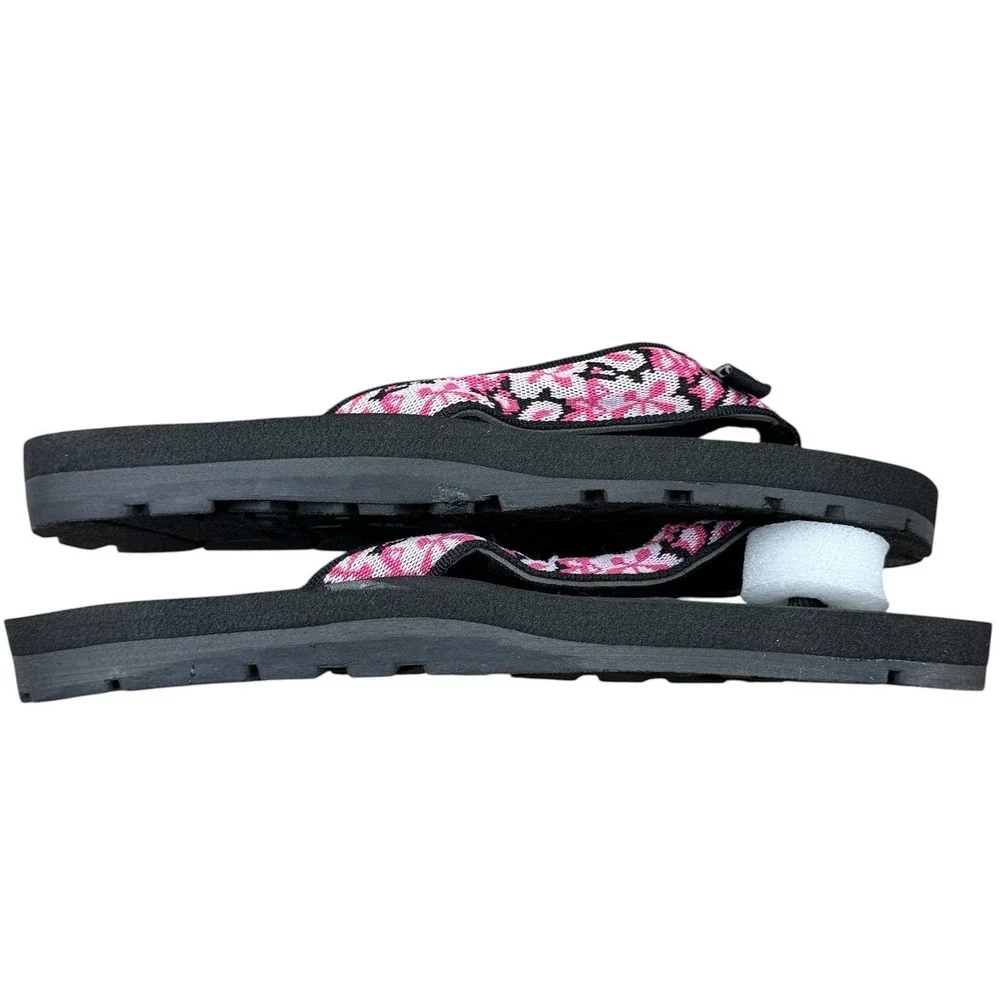 The Realm Fusion Womens‎ Flip Flop Sandals Black Pink Fuschia 62362 Size 7 NEW
